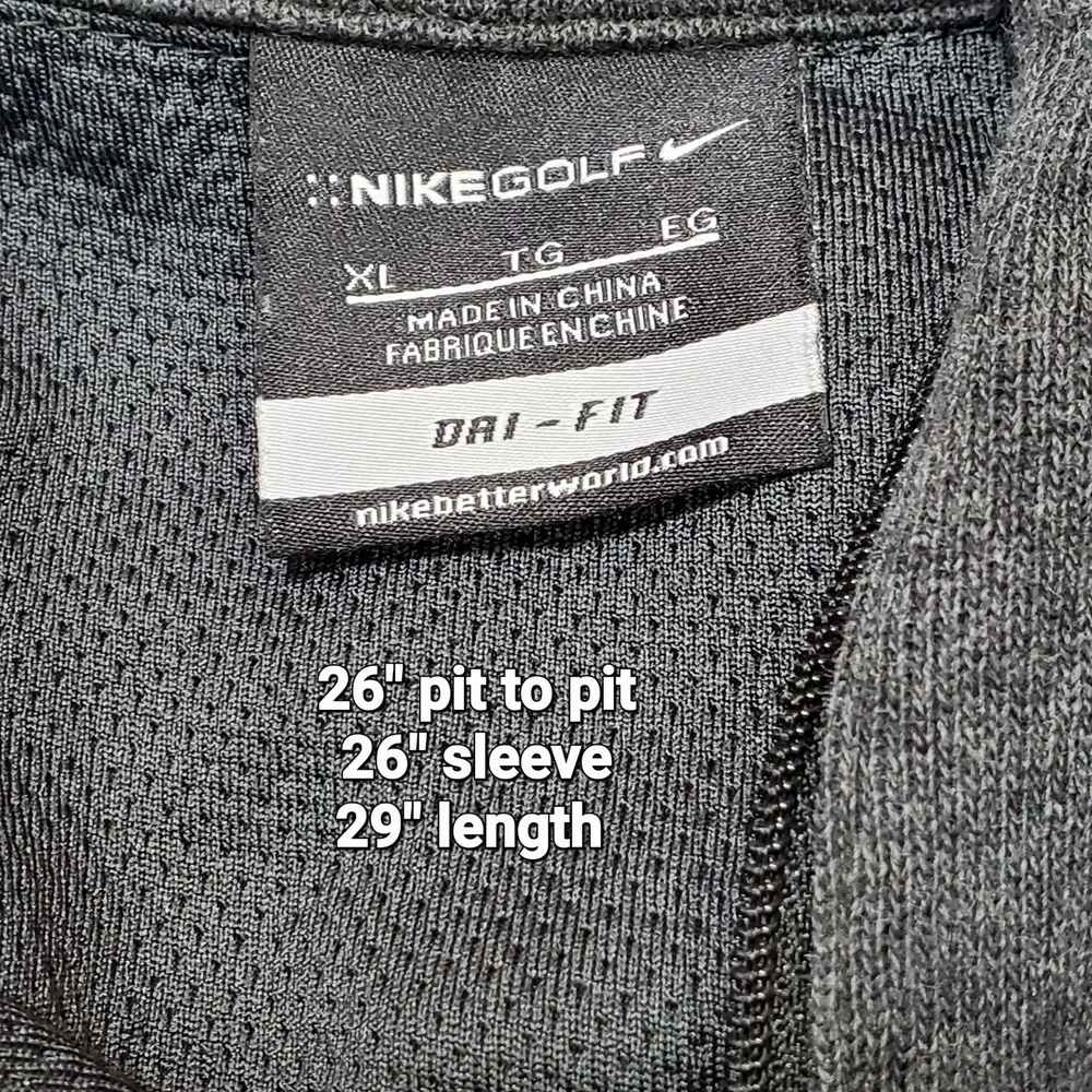 Nike Golf Dri-Fit 1/4 Zip Long Sleeve Knit Pullover Athleisure Size XL Gray